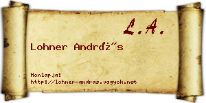 Lohner András névjegykártya